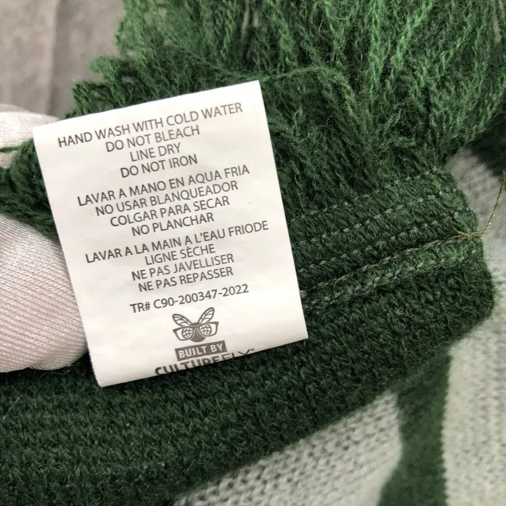 Harry Potter Slytherin Scarf Green Fringe Rectangle One Size Knit‎ Costume